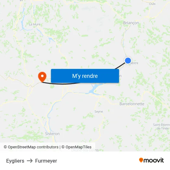 Eygliers to Furmeyer map