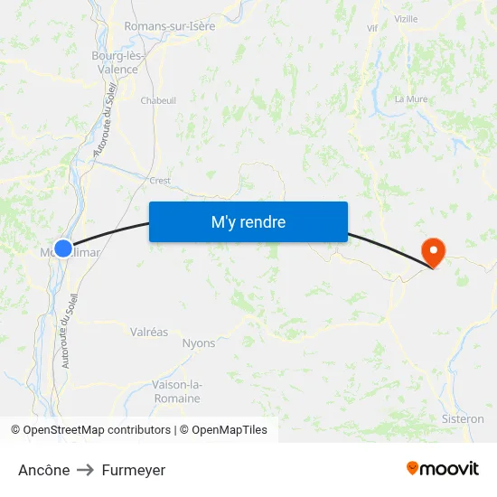 Ancône to Furmeyer map