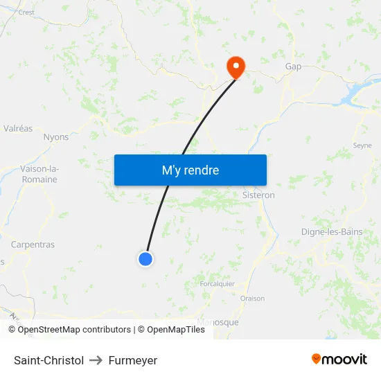 Saint-Christol to Furmeyer map