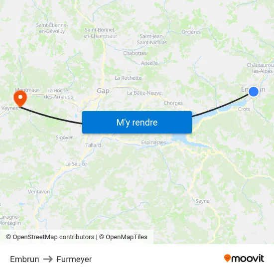 Embrun to Furmeyer map