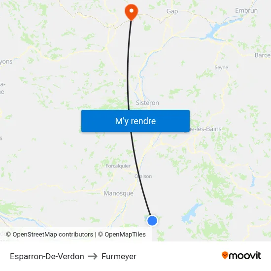 Esparron-De-Verdon to Furmeyer map