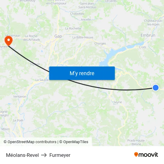 Méolans-Revel to Furmeyer map