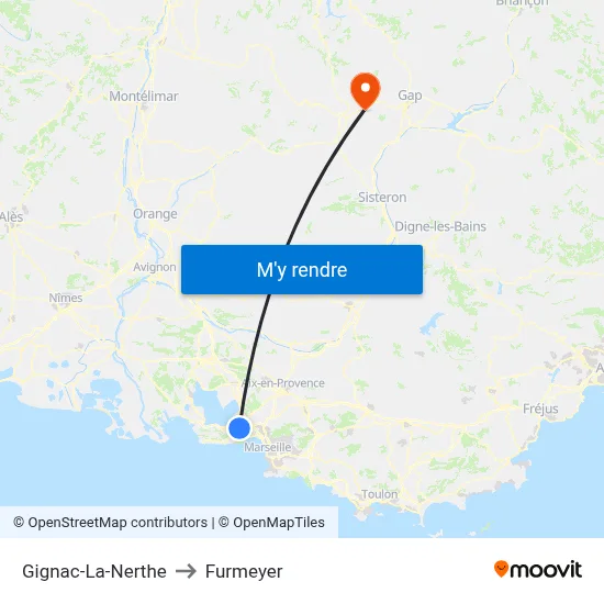 Gignac-La-Nerthe to Furmeyer map