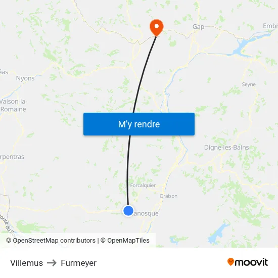 Villemus to Furmeyer map