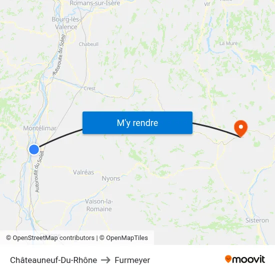 Châteauneuf-Du-Rhône to Furmeyer map