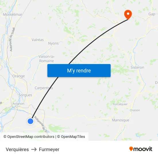 Verquières to Furmeyer map