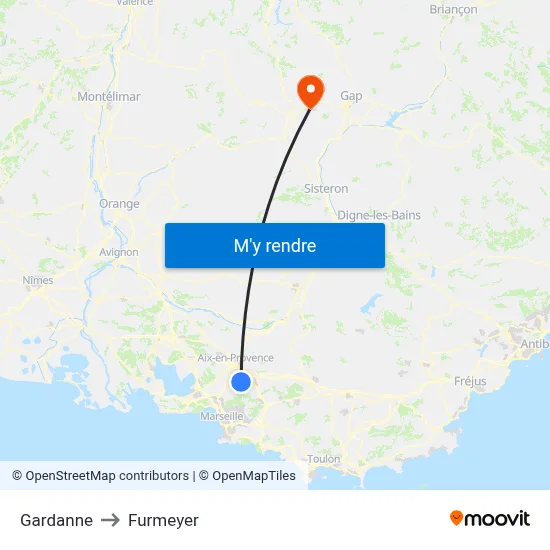 Gardanne to Furmeyer map