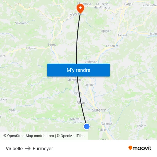 Valbelle to Furmeyer map