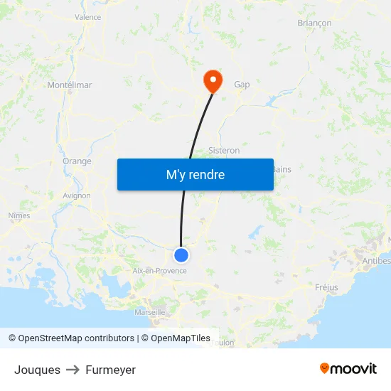 Jouques to Furmeyer map