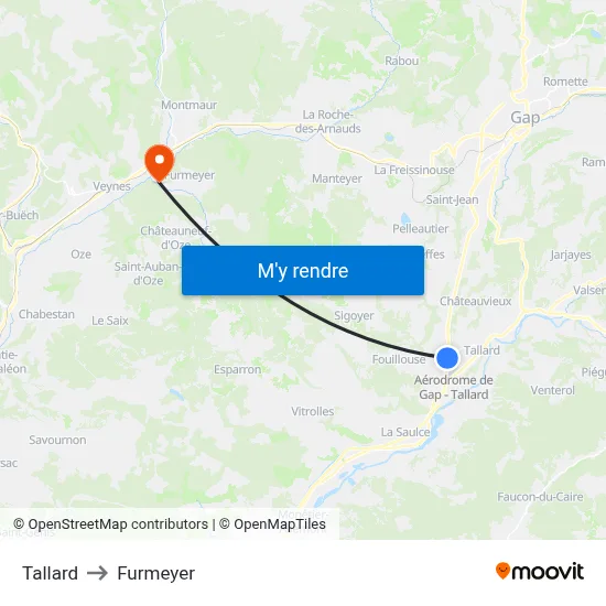 Tallard to Furmeyer map