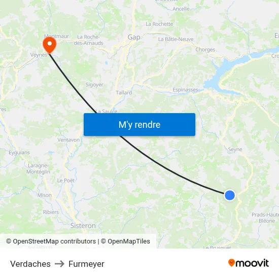 Verdaches to Furmeyer map