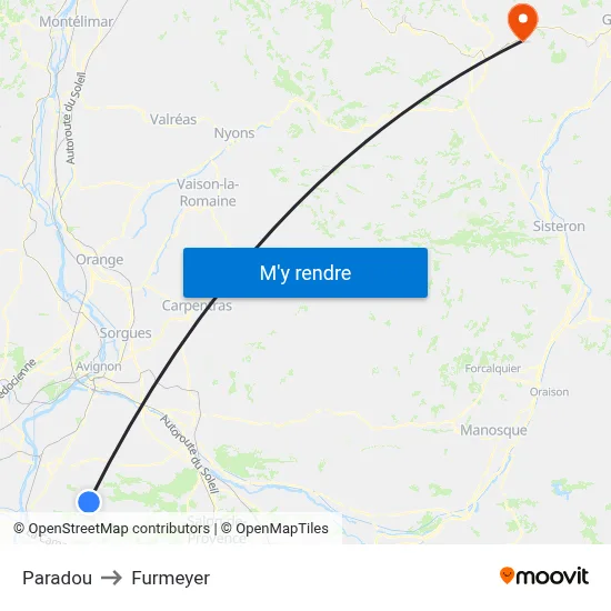 Paradou to Furmeyer map