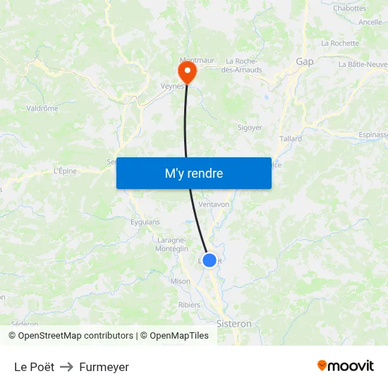 Le Poët to Furmeyer map