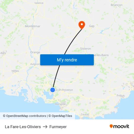 La Fare-Les-Oliviers to Furmeyer map