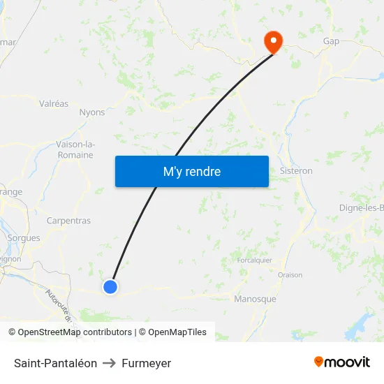 Saint-Pantaléon to Furmeyer map