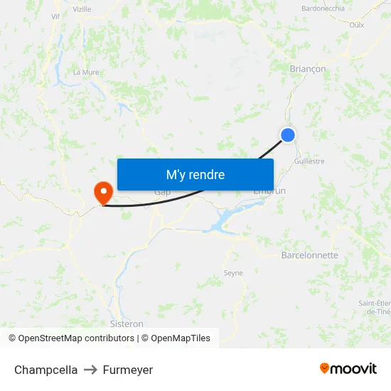 Champcella to Furmeyer map