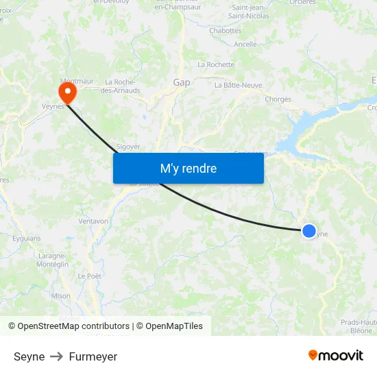 Seyne to Furmeyer map