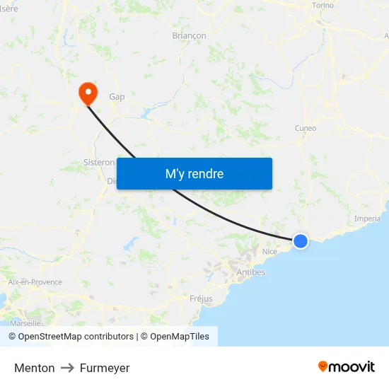 Menton to Furmeyer map