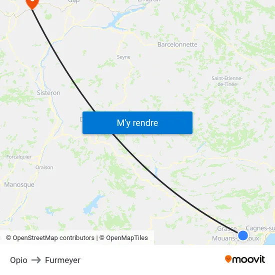 Opio to Furmeyer map