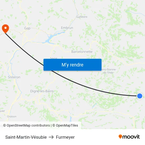 Saint-Martin-Vésubie to Furmeyer map