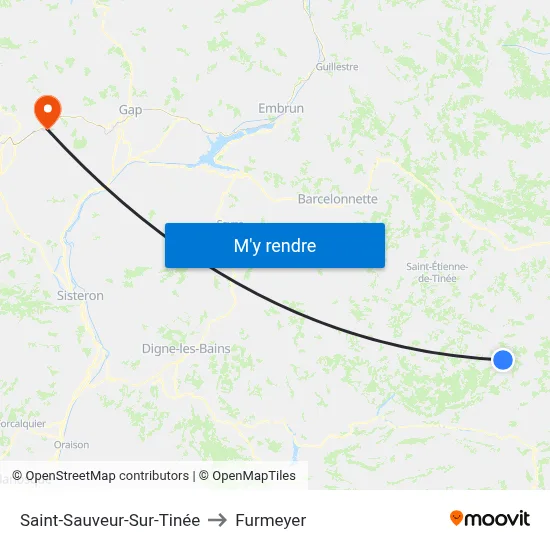 Saint-Sauveur-Sur-Tinée to Furmeyer map