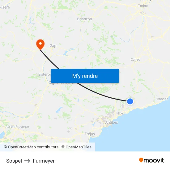 Sospel to Furmeyer map