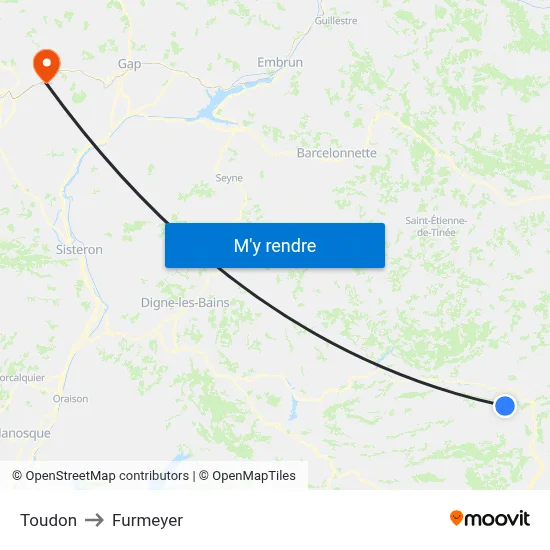 Toudon to Furmeyer map