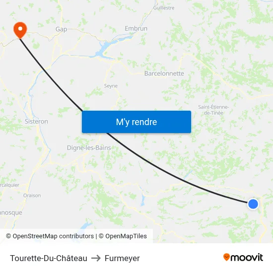 Tourette-Du-Château to Furmeyer map
