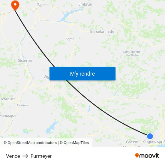 Vence to Furmeyer map