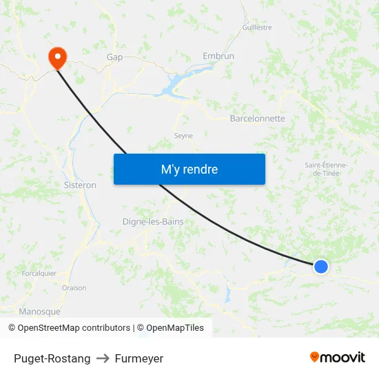 Puget-Rostang to Furmeyer map