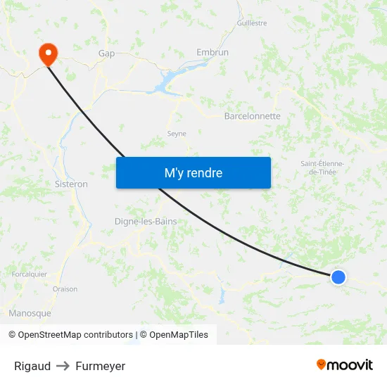 Rigaud to Furmeyer map