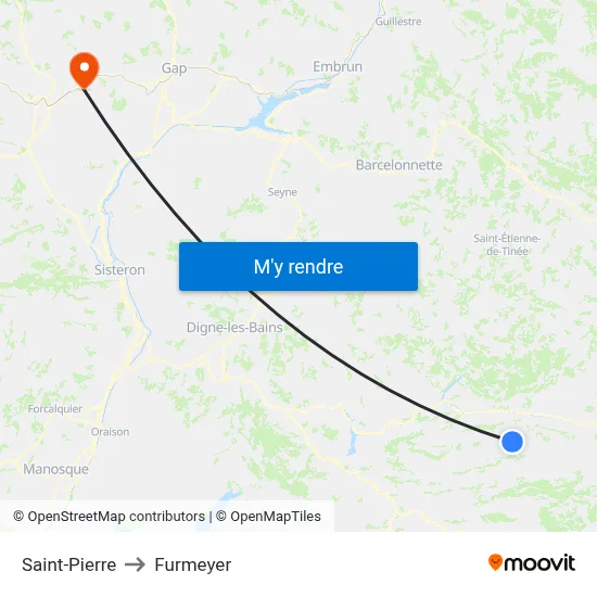 Saint-Pierre to Furmeyer map