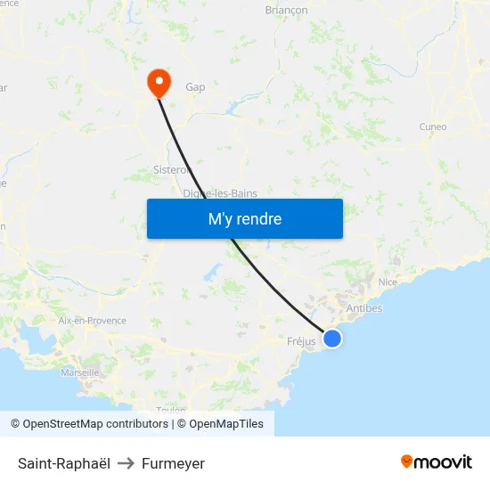Saint-Raphaël to Furmeyer map