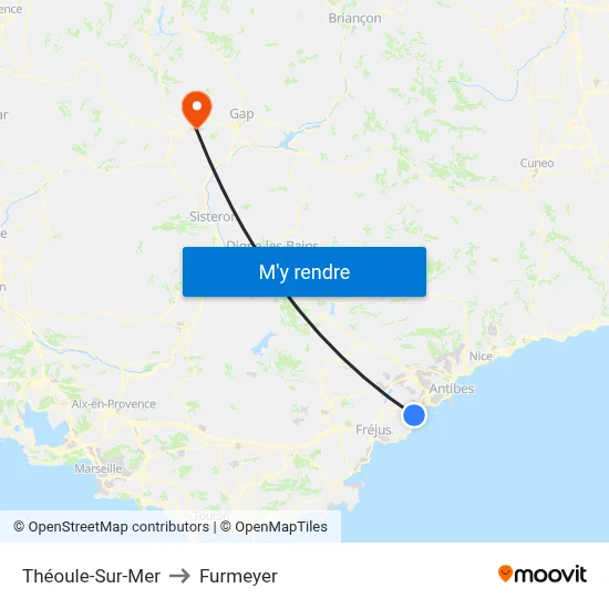 Théoule-Sur-Mer to Furmeyer map