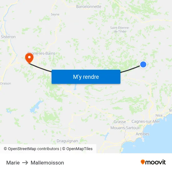 Marie to Mallemoisson map