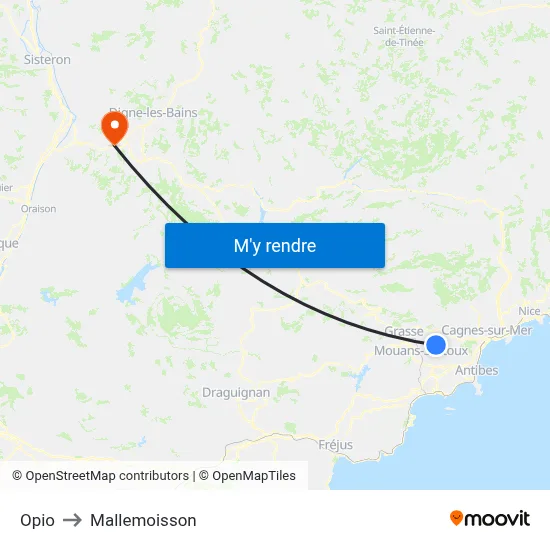 Opio to Mallemoisson map