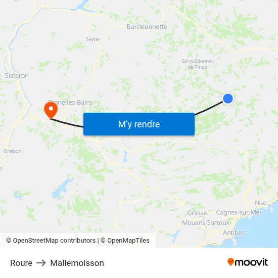 Roure to Mallemoisson map