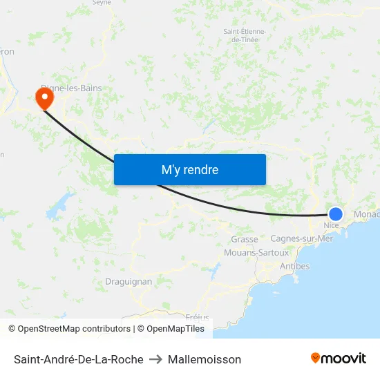 Saint-André-De-La-Roche to Mallemoisson map