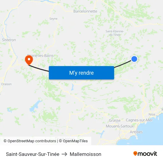 Saint-Sauveur-Sur-Tinée to Mallemoisson map
