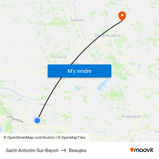 Saint-Antonin-Sur-Bayon to Beaujeu map
