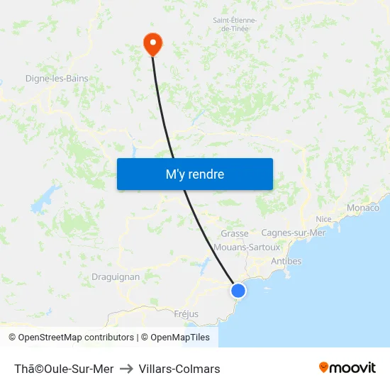 Thã©Oule-Sur-Mer to Villars-Colmars map