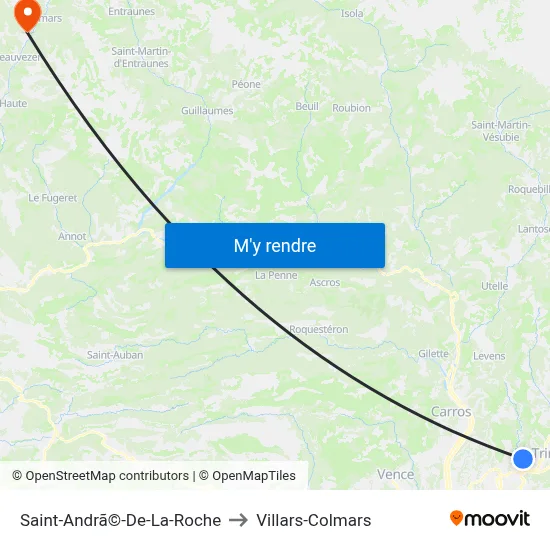 Saint-Andrã©-De-La-Roche to Villars-Colmars map
