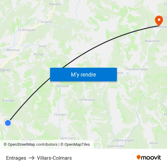 Entrages to Villars-Colmars map