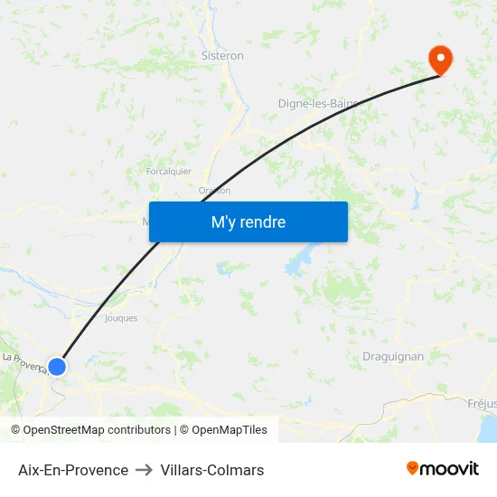 Aix-En-Provence to Villars-Colmars map