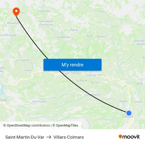 Saint-Martin-Du-Var to Villars-Colmars map