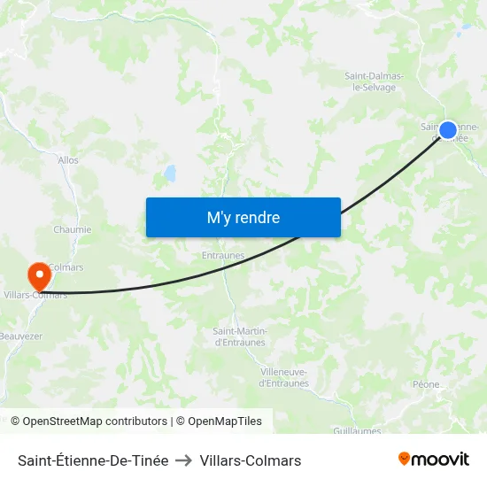 Saint-Étienne-De-Tinée to Villars-Colmars map