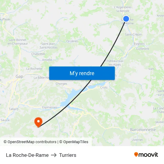La Roche-De-Rame to Turriers map