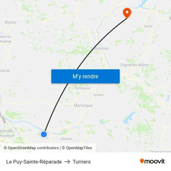 Le Puy-Sainte-Réparade to Turriers map