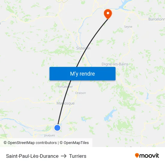 Saint-Paul-Lès-Durance to Turriers map