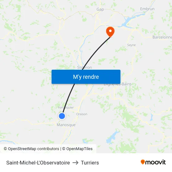 Saint-Michel-L'Observatoire to Turriers map